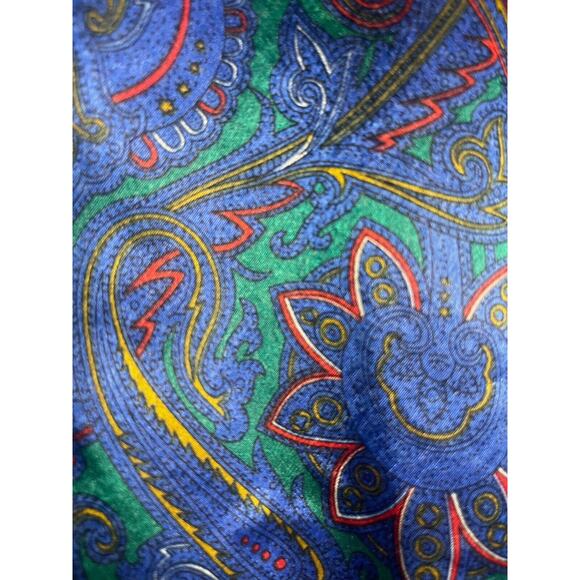 Fredericks of Hollywood Vintage Black Robe Blue Paisley Print No Belt One Size - Picture 2 of 8